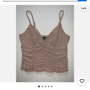 Wild Fable Glittery Pink Ruched Camisole
